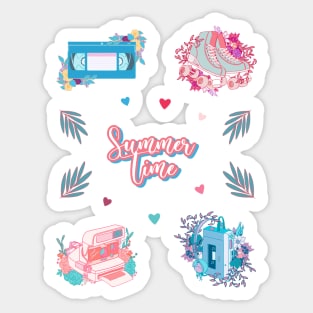 Stickers set Summer Holidays Retro Kawaii Pastel Sticker